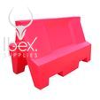 Red 1 metre Euro barrier on white background