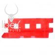 Red GB2 traffic barrier on white background