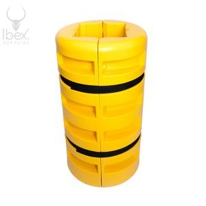 Yellow column protector on white background