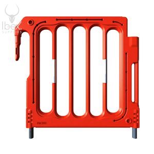 Red double topper for barrier on white background