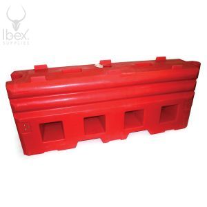 Red RB22 heavy barrier on white background