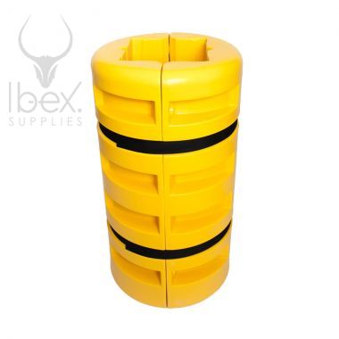 Yellow column protector on white background