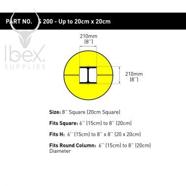 Diagram of yellow column protector with dimensions