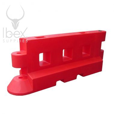 Red GB2 traffic barrier on white background