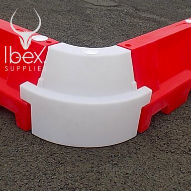 White and red evo angled corner sections connected